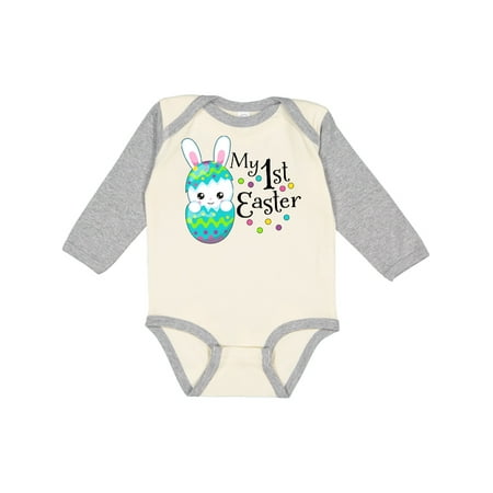 

Inktastic My First Easter- Bunny in an Egg Gift Baby Boy or Baby Girl Long Sleeve Bodysuit