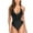 Black, variant on BONIXOOM Women's One-Piece Padded Plus Size Overlay Print Bikini Swimsuit