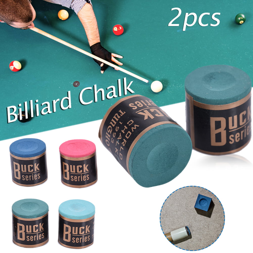 Premium Snooker Pool Cue Tip Billiard Chalk 1 Box of 2 Blocks Green Red 