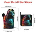 thumbnail image 2 of Salouo Neon Spectrum Cat Portrait for Oven Mitts and Potholders BBQ Gloves-Oven Mitts and Pot Holders Non-Slip Cooking Gloves for Cooking Baking Grilling (4-Piece Set), 2 of 6