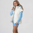 thumbnail image 4 of Chaleco acolchado Shiyifa para mujer, extragrande, sin mangas y capucha, blanco, XXL, 4 of 7