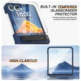 thumbnail image 4 of for Samsung Galaxy Z Flip 7 Case with Tempered Glass Screen Protector & Hidden Foldable Kickstand & Hinge Protection, Support Wireless Charging Matte Slim Thin Full Body Phone Cover, Blue, 4 of 7