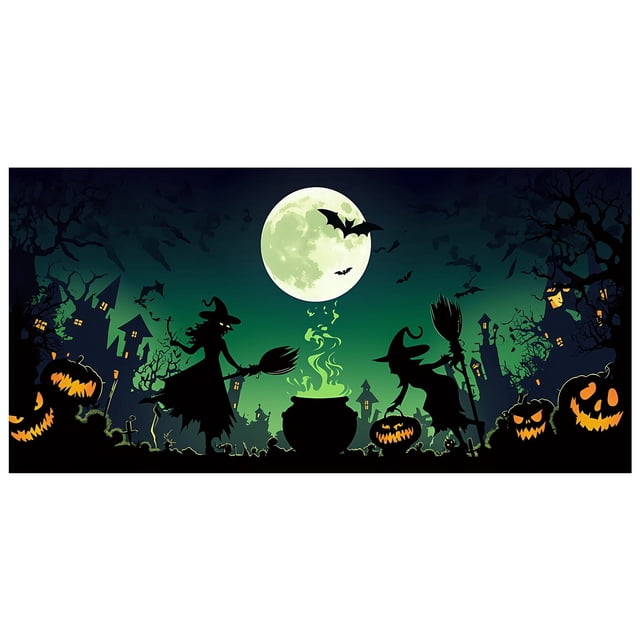 Bannières de Garage d'Halloween Design Cool Matériau en Tissu Résistant aux Intempéries Faciles à Installer Réutilisables pour Fête d'Halloween Extérieur Intérieur Attirant les Enfants Voisins