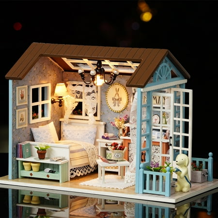 Diy Miniature Dollhouse Kit Realistic Mini 3d Wooden House Room