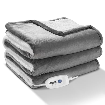 Maxkare Electric Blanket 72"x84", Heated Blanket Full Size Flannel&Shu Velveteen Reversible, ETL and FCC Certification Fast Heating with 4 Heating Levels & 10 H Auto Off, Machine Washable