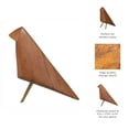 thumbnail image 4 of Modern Geometric Bird Figurine - Handcrafted Mango Wood & Metal Sculpture - Minimalist Home Decor for Office, Bedroom, Living Room - 7" Brown, 4 of 10