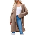 thumbnail image 4 of Jackets for Women DYTTDG Women's Long Cardigan Winter Coat Jacket Solid Color Long Sleeve Warm Coat Sweater on Clearance, 4 of 9