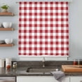thumbnail image 5 of Farmhouse Red Plaid Sheer Curtains 63 Inches Long, Rustic Red White Checkered Light Filering Curtains, Breathable Simi Curtain Privacy Drapes for Living Room Bedroom Lightweight Window Treatment, 5 of 9