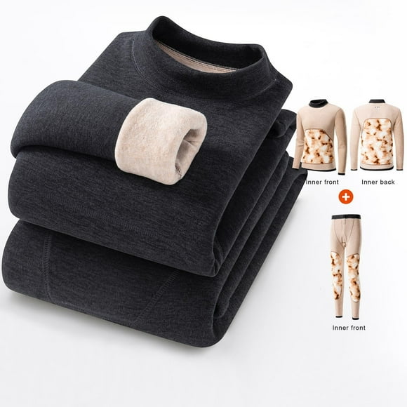 COM1950s Underwear for Men, Men's Velvet Knee & Back Warmth Set, Silk & Velvet Thick Underwear, Warm Pants, Pants for Men, Thermal Underwear Men, Men's Thermal Underwear Set, Long Underwear Men's