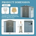 thumbnail image 3 of 6 ft. W x 4 ft. D Outdoor Iron & Solid Wood Tool Storage Shed with Two Doors and Windows, 3 of 7