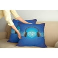 thumbnail image 3 of Ambesonne Music Throw Pillow Cover 2 Pack, Heart Earphones, 18", Royal Blue and Grey, 3 of 6
