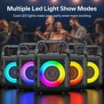 thumbnail image 2 of JYX Karaoke Machine, Bluetooth Karaoke System with 2 Wireless Microphones, Portable Party Speaker with LED Lights, Sholder Strap, Deep Bass, T18-T, 2 of 6