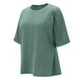 thumbnail image 4 of Duoif Shirts for Women, Women's Casual Maternity Shirts Split Side Pregnancy Tops Blouses Short Sleeve Loose Fit Maternity Clothes Ladies Tops and Blouses Green XL, 4 of 4