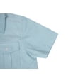 thumbnail image 4 of Bienzoe Boys Button Up Shirt: Short Sleeve Kids Dress Collared Shirts Two Pockets Aqua 7, 4 of 10