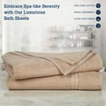 thumbnail image 7 of Casa Lino 2Pc Premium Bath Sheets (Extra Large) for Adults (72" x 36") - 100% Cotton, 400GSM, Ultra Absorbent (Cloud Cream), 7 of 7