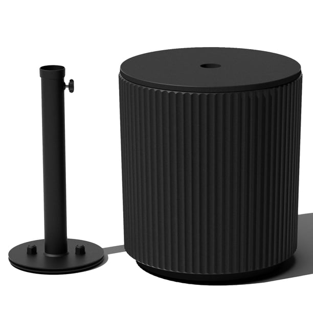 Mesa auxiliar para sombrillas Veradek para patio exterior con orificio para sombrillas