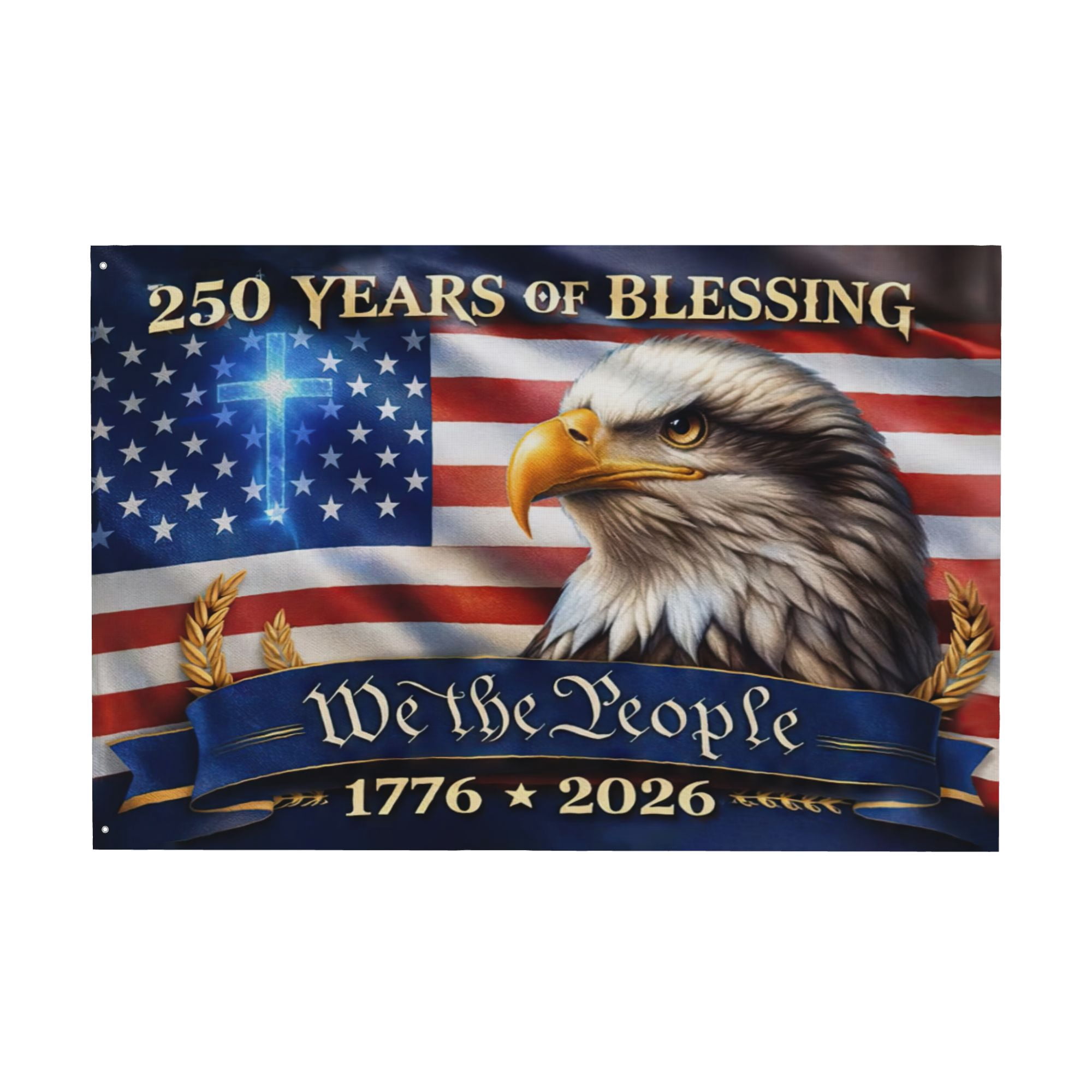 Patriotic 250 Years of Blessing We Thepeople Flag 4x6 ft Double-Sided 1776–2026, American History Banner, USA Semiquincentennial 4th of July Flag