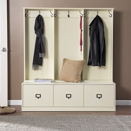 Jolene Entryway Storage Unit Antique White