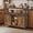 Brown and Black, variant on LEDREM Industrial Coffee Bar Cabinet - 39.4" Sideboard with 2 Sliding Barn Doors & Adjustable Shelves, Rustic Brown and Black