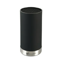 Sensei Round Black Knife Block - Soft Touch - 4 1/4" x 4 1/4" x 9" - 1 count box