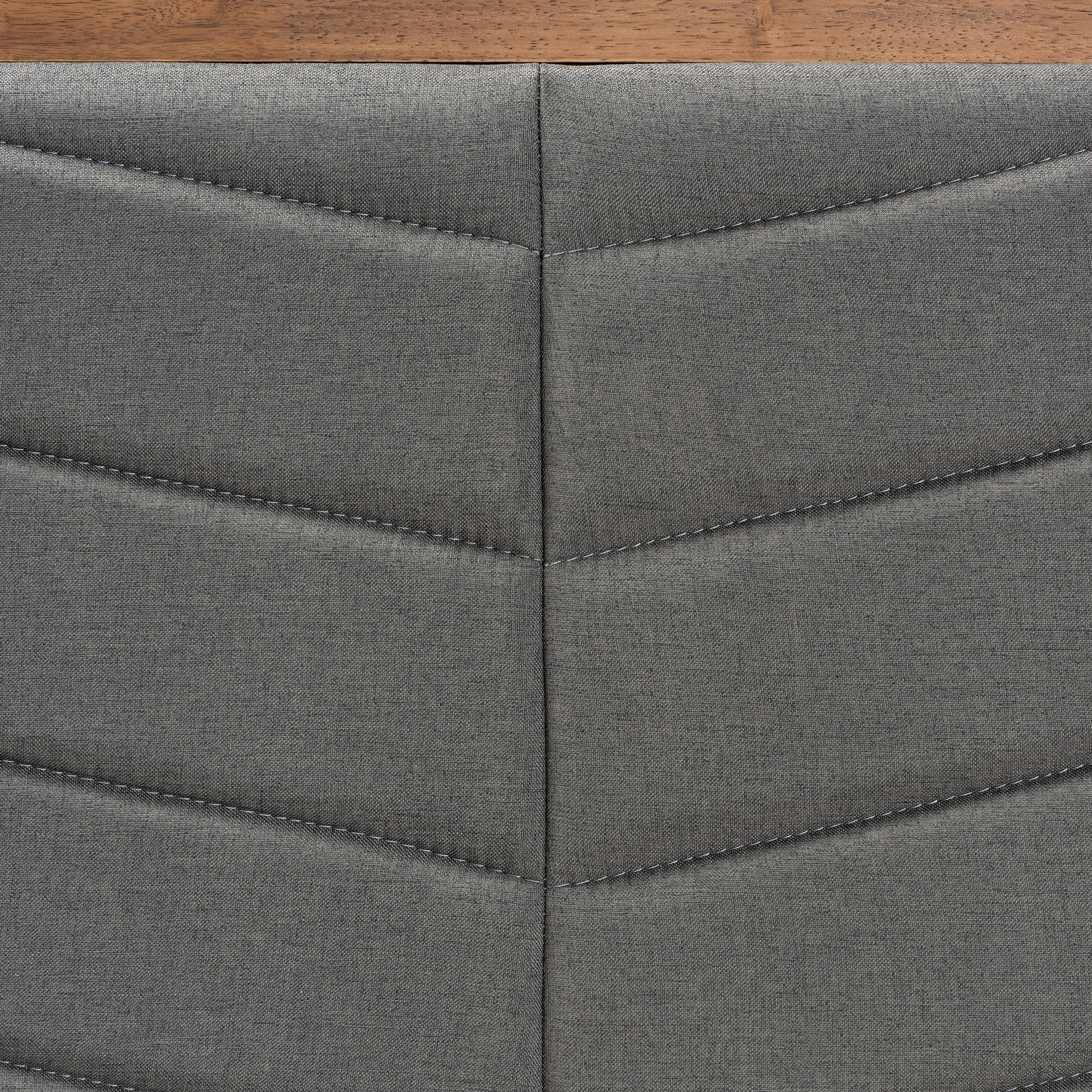 Baxton Studio Iden Modern and Contemporary Dark Grey Fabric Upholstered and Walnut Brown Finished Wood Queen Size Headboard