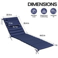 thumbnail image 2 of Pellebant Outdoor Set of 2 Chaise Lounge Cushions with Headrest for Patio Furniture,71"L x 23"W x 1"T Navy Blue, 2 of 11