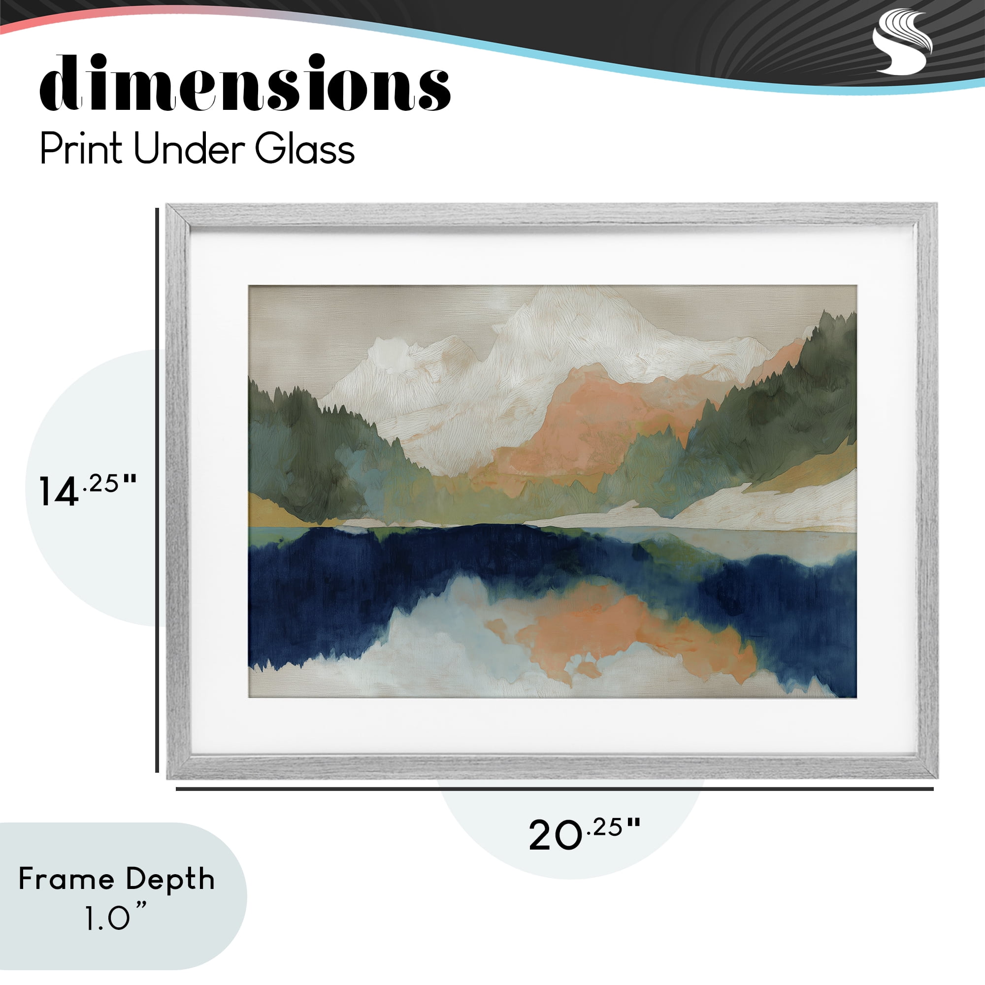Stupell Industries Alpine Autumn Lake Reflection Gray Framed Print Under Glass, design by Chromatic Storm Studio