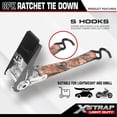 thumbnail image 5 of Ratchet Tie Down Straps - 8PK - 1'' x 10 ft - 900 LB Break Strength Cargo Straps for Moving Appliances, Lawn Equipment, Motorcycle (Camouflage2), 5 of 8