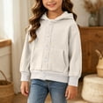 thumbnail image 2 of Enjoytime Kids Clothes Button Down Hooded Sweatshirt Fall Winter Fleece Casual Long Sleeve Hoodie for Girls with Pockets, 2 of 8