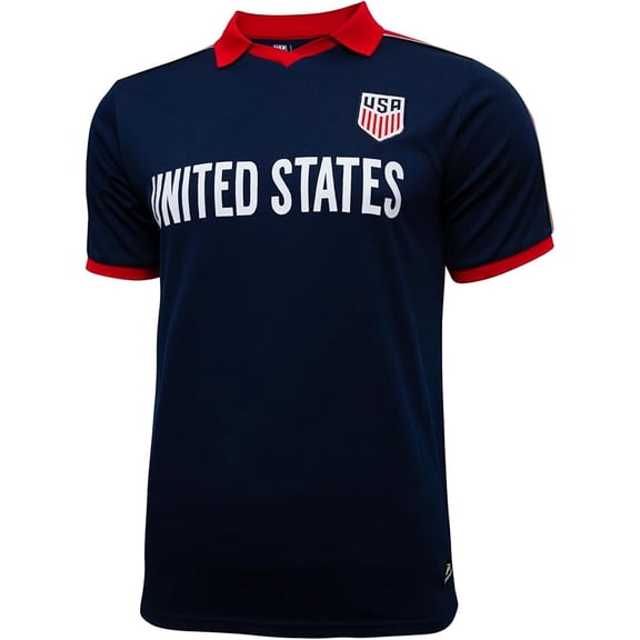 Icon Sports U.S. Soccer Federation USMNT Game Day Soccer Poly Shirt Adult - Elite Navy - Large