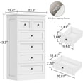 thumbnail image 5 of Akaber 6 Drawer Dresser for Bedroom, White Modern 43.3'' Tall Wood Dresser with Anti-Tip Kit, Storage Organizer, 5 of 6