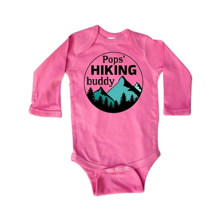 

Inktastic Pops Hiking Buddy with Mountains and Trees Gift Baby Boy or Baby Girl Long Sleeve Bodysuit