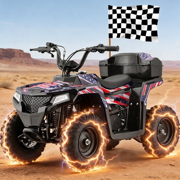 All-Terrain 4 & Wheelers Road Ride on Toys,Arshin Powerful Kids Toy Vehicle,15 mph Variable Speeds,25 Miles Range,Parent Control,Suspension,Disc Brake,Suspension,Perfect Gift(Flag)