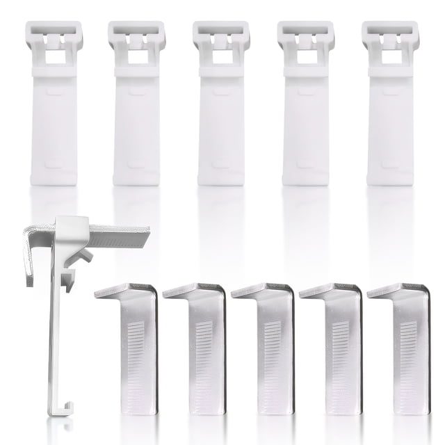 Injueey 6x soporte de abrazadera plateado de funcionamiento suave y fácil instalación para persiana enrollable doble Klemmfix Tratamientos de ventanas
