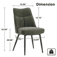 thumbnail image 4 of YOUNIKE Set of 2 Dining Chairs, Modern Minimalist Style, Soft Cushioned Kitchen Chairs, Armless Side Chairs, High Back Chairs, Dark Green, 4 of 12