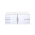 thumbnail image 2 of 48 In. X 22 Glossy White Bath Vanity With Quartz - Solid Wood Construction, Soft Close Feature, Generous Storage Space, Scratch & Stain Countertop For A Stylish Bathroom Top Frame, Drawers, Spacious, 2 of 5