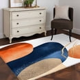thumbnail image 3 of 4'x6' Area Rugs, Navy Blue Burnt Orange Indoor Outdoor Area Rug for Living Room Bedroom, Modern Retro Geometric Boho Washable Bathroom Rugs Kitchen Floor Carpet Mats Home Decor Aesthetic, 3 of 8