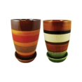 thumbnail image 1 of Lees Pottery LJ01003-06 Jardinière Rayée 6 Po. Couleurs Assorties - Lot de 4, 1 of 1