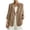 Khaki, variant on Women's Blazer Jacket Button Down Lapel Long Sleeve Ruched Cuffs Business Casual Outerwear M