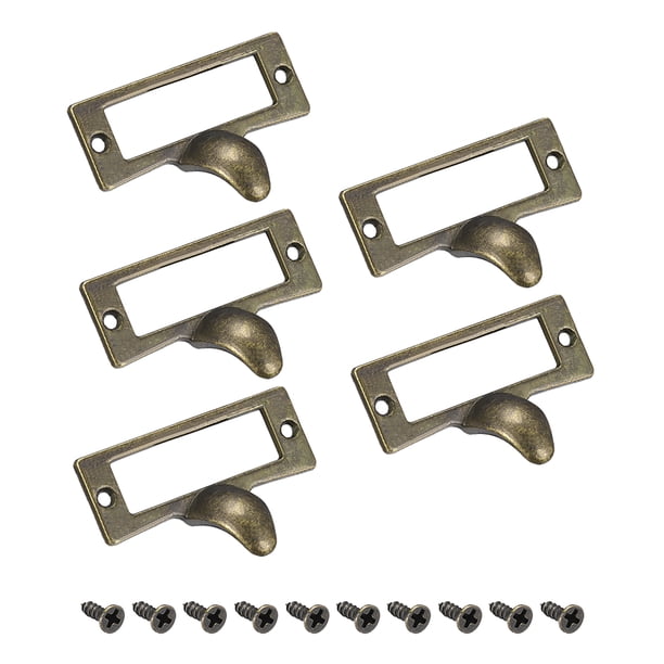 Soportes de Etiqueta Tiradores Aleación de Zinc Tono Bronce 54x35mm 5 Pcs con Tornillos