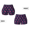 thumbnail image 5 of Fotbe Cute Flamingo Seamless Shorts, Womens Workout Shorts High Waist Stretch Booty Short for Gym/Yoga/Running/Biking-, 5 of 9