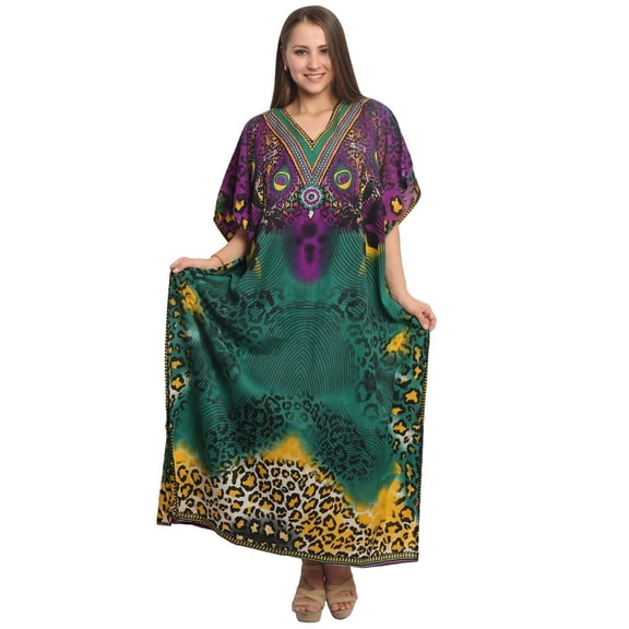 RADANYA Floral Long Kaftan Maxi Dress Womens Summer Holiday Beach Kaftan Dresses for Women