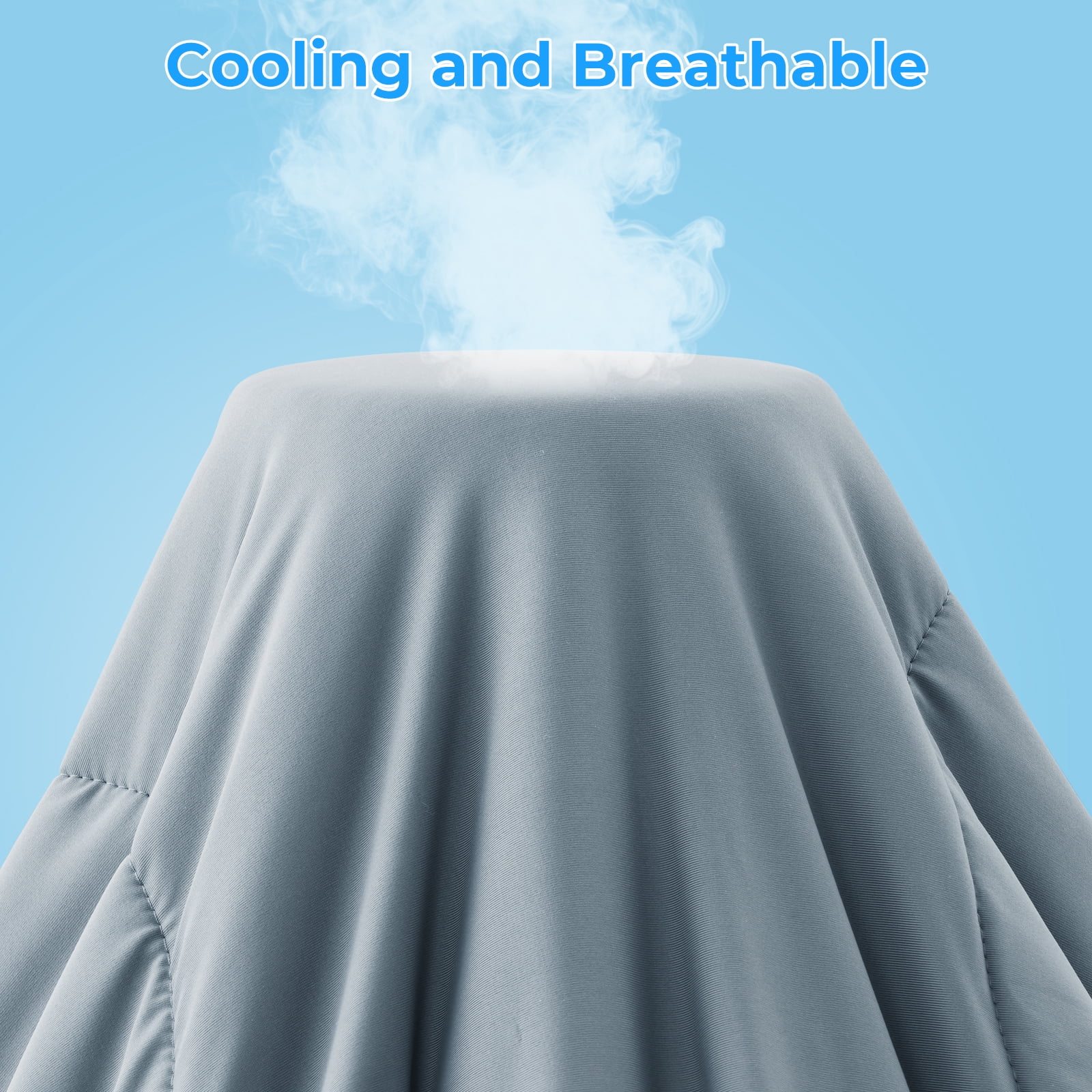 EMONIA Cooling Blanket King Size, Double-Sided Cooling Comforter for Hot Sleepers and Night Sweats, Soft Summer Cool Blanket, All-Season Lightweight Bed Comforter (Light Gray 108"x90")