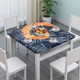 thumbnail image 3 of Colorful Tie Dye Pattern Square Fitted Tablecloth with Elastic Edge,Square Table Cover,Washable Elastic Table Cover for Home Kitchen Party Decor 34"x34", 3 of 6