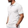 thumbnail image 5 of Telankuip Checkered Pattern Polo Shirts for Men Summer Breathable Casual Work Top with Classic Collar Solid Color Loose Comfy for Business Leisure Wear White XL, 5 of 7
