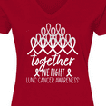 thumbnail image 4 of Inktastic Together, We Fight Lung Cancer Awareness Women's V-Neck T-Shirt, 4 of 5