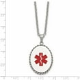 thumbnail image 5 of Stainless Steel Polished With Red Enamel Oval Medical Id 20In Necklace (20 X 34.67) Made In China -Jewelry By Sweet Pea, 5 of 8