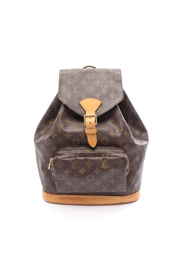 Pre-Owned Louis Vuitton Montsouris GM Backpack Bag, PVC-Coated Canvas and Leather,... (Fair)