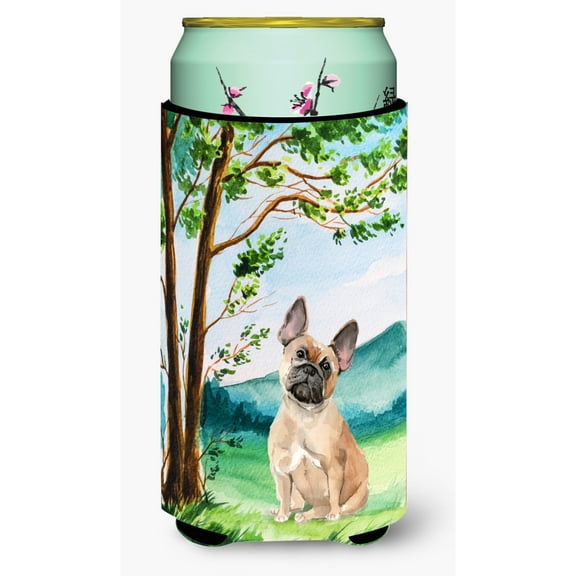 Carolines Treasures CK2013TBC Under the Tree Fawn French Bulldog Tall Boy Beverage Insulator Hugger  Tall Boy multicolor