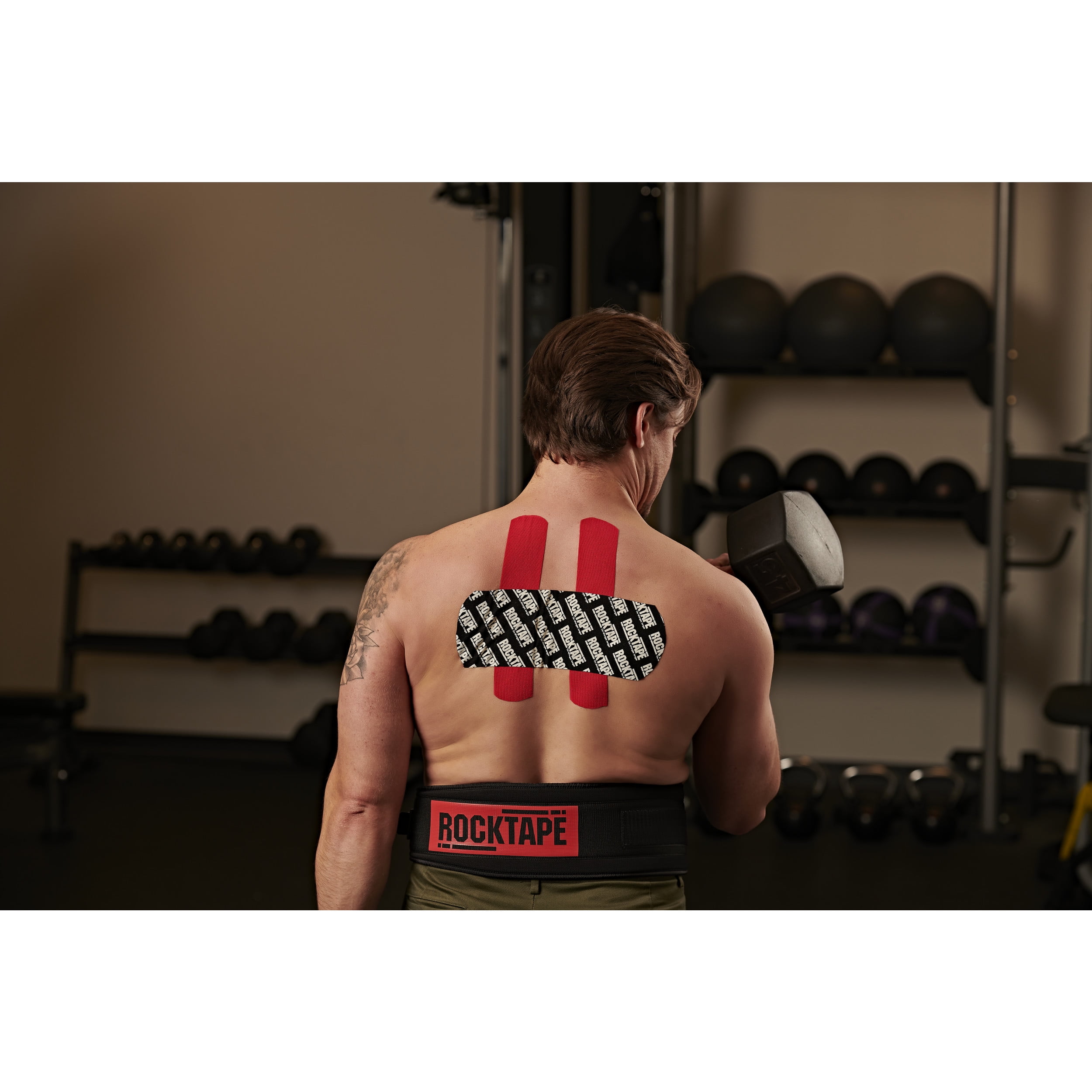 RockTape Mini Big Daddy Roll Standard Adhesive Athletic Tape, Black Logo